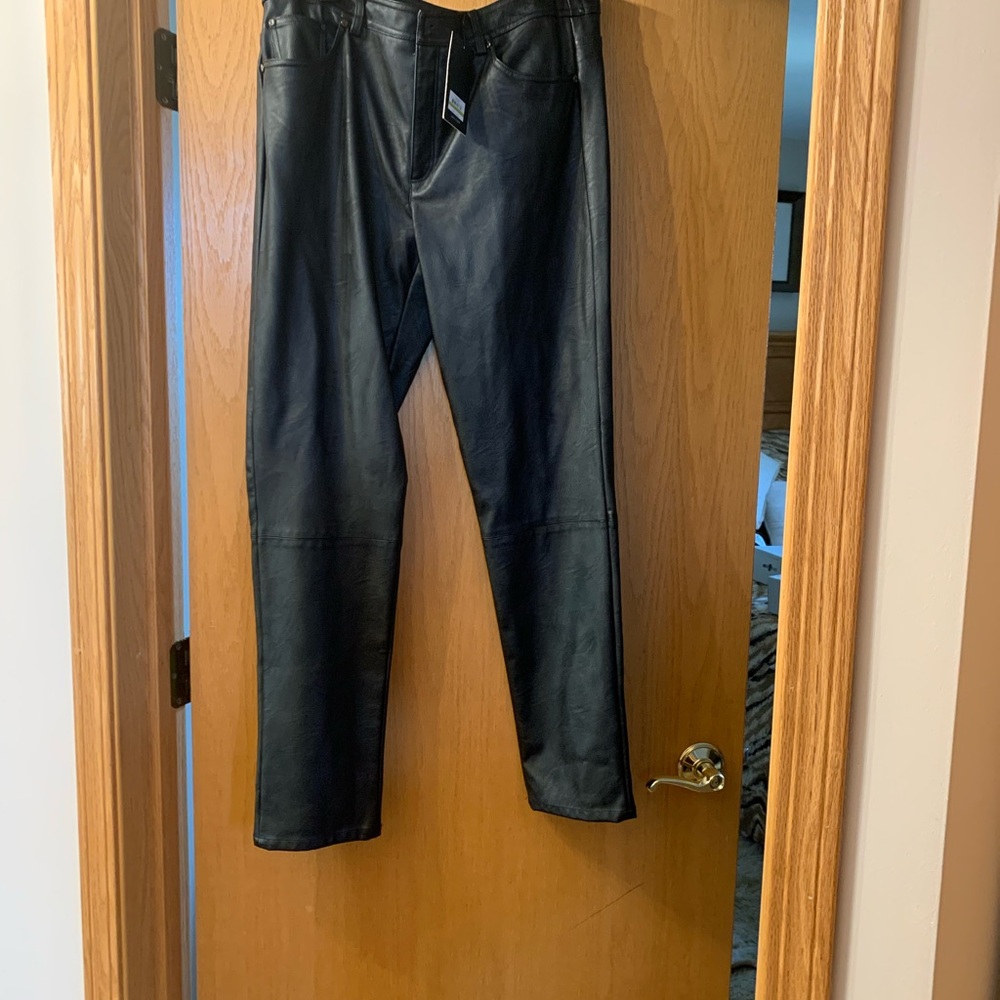 Faux leather pants